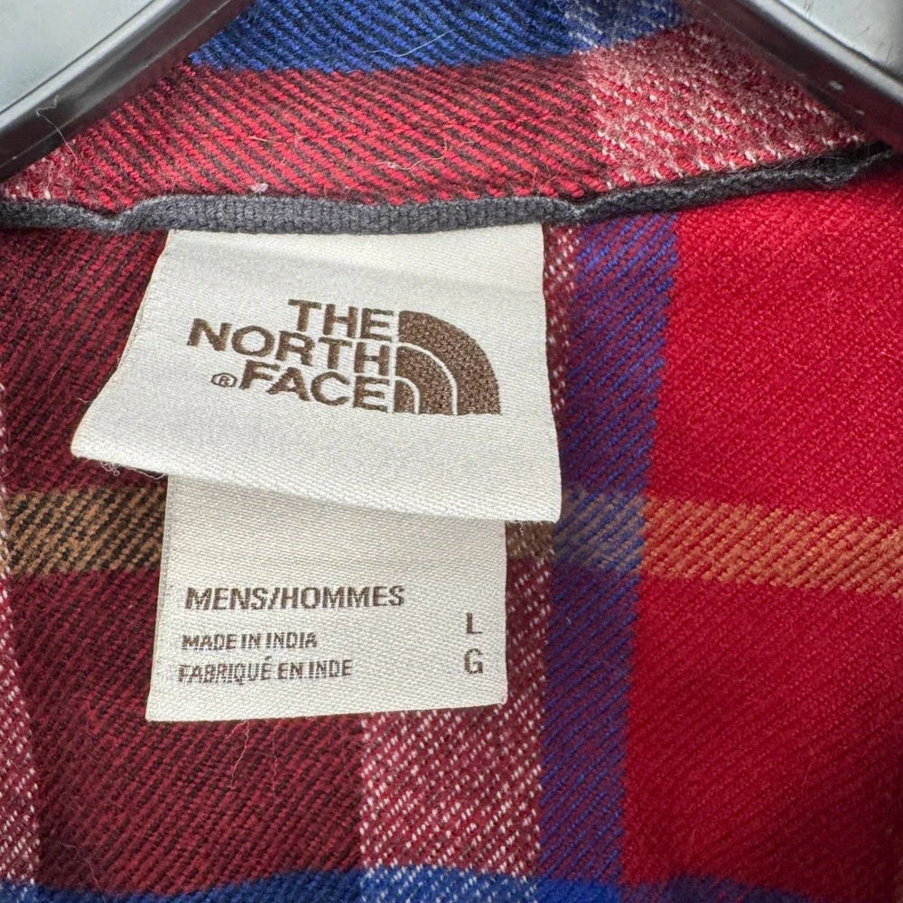 The North Face Flannel Shirt Plaid Button Up Long Sleeve Mens Large‎ Casual